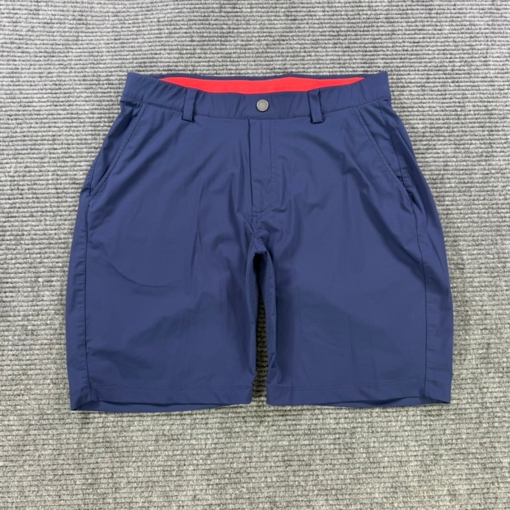 Redvanly Mens Medium Navy Blue Performance Golf Shorts Flat Front Stretch Casual